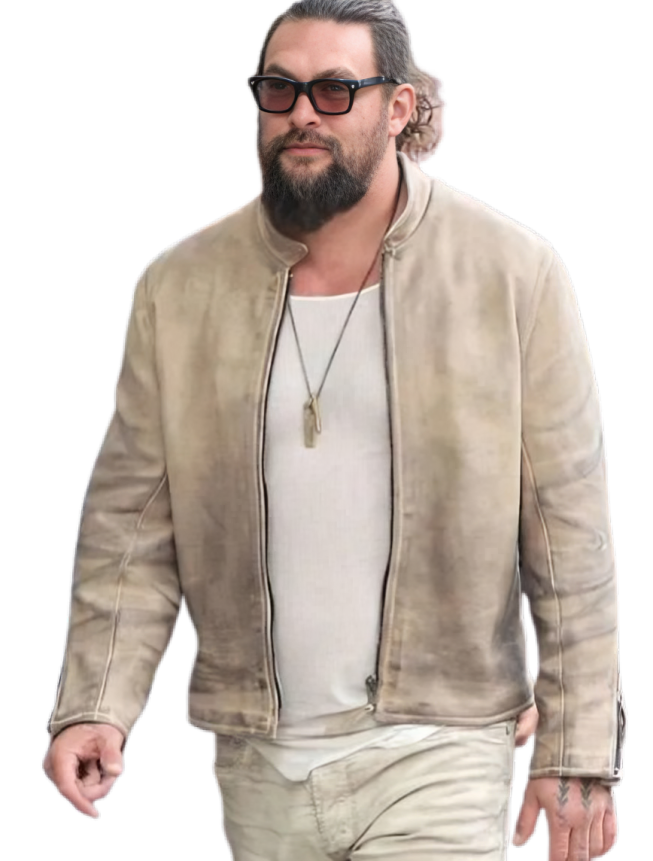 Wrecking Crew Jason Momoa Beige Leather Jacket - Image 2